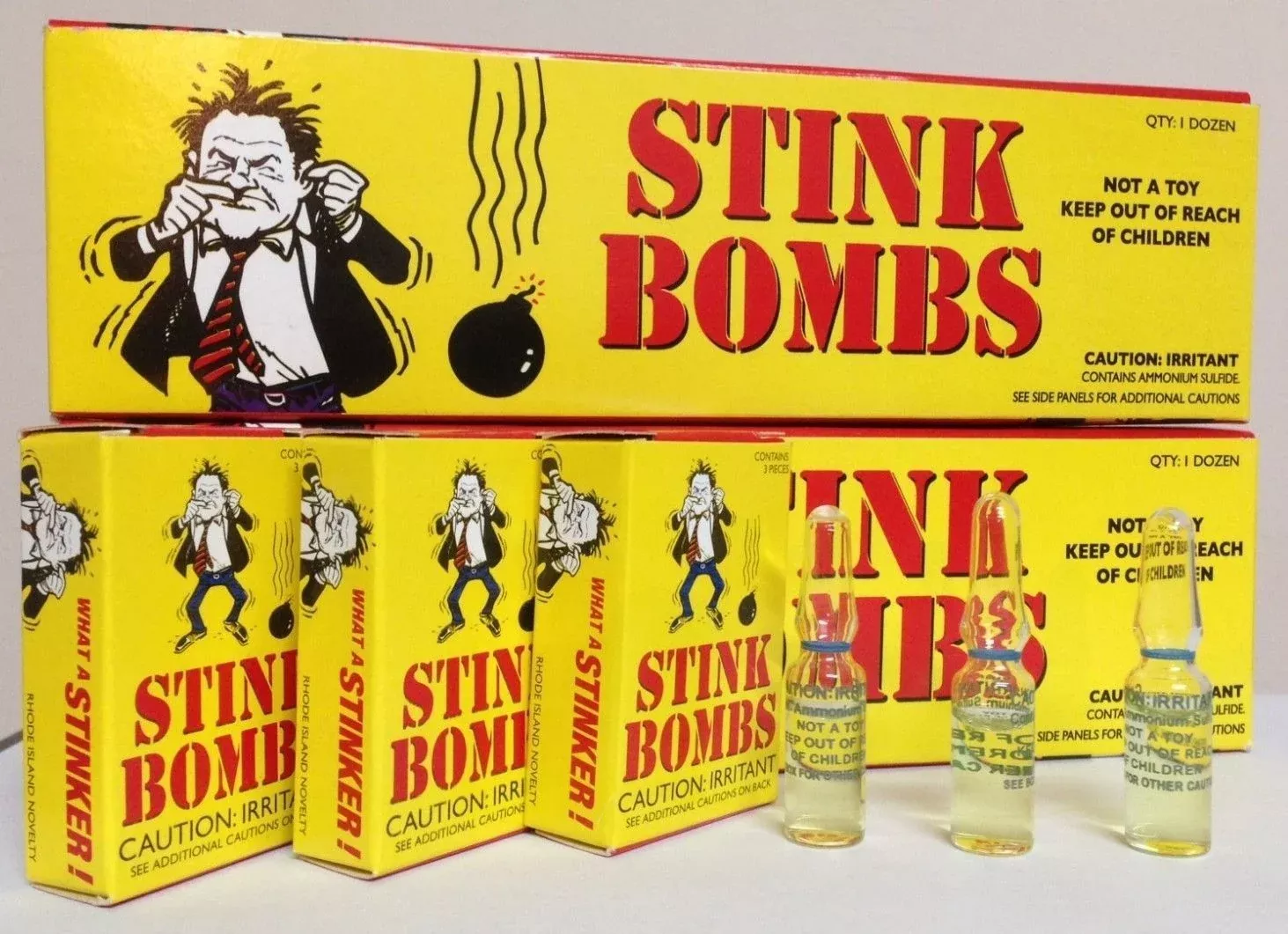 1296 Glass Stink Bombs (432 boxes of 3)Gag Prank Novelty ~ Bulk Wholesale Lot