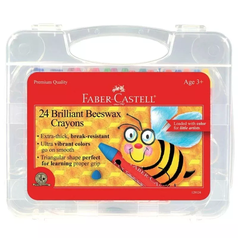 24 Brilliant Beeswax Crayons in Storage Case