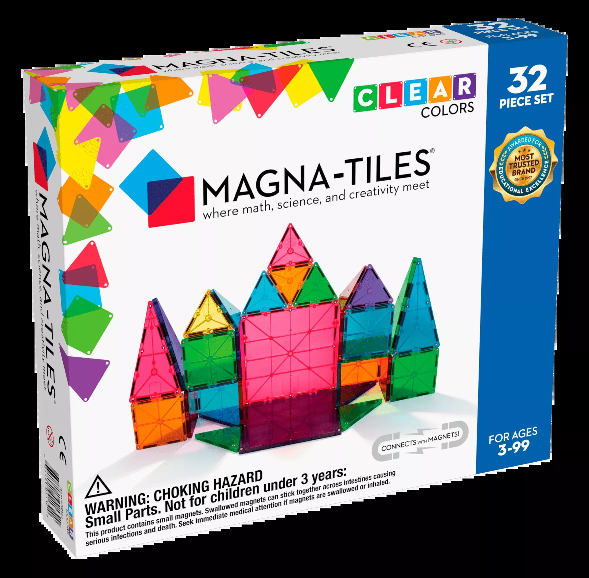 32Pc Magna-Tiles Clear Colors