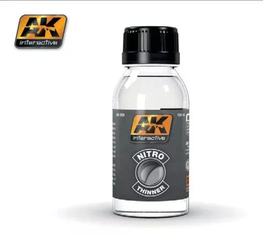 AK Interactive 268 Nitro Thinner 100ml Bottle use w/Clear Colors
