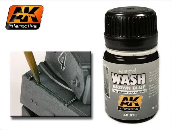 AK Interactive 70 Brown Blue Wash Enamel Paint 35ml Bottle