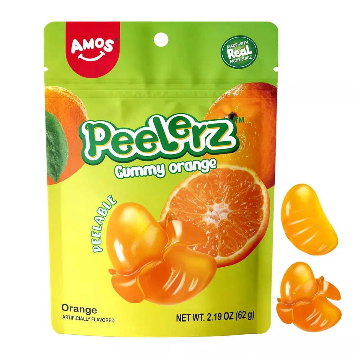 Amos Peelerz 4D Gummy Peelable Orange Fruit Candy Snacks