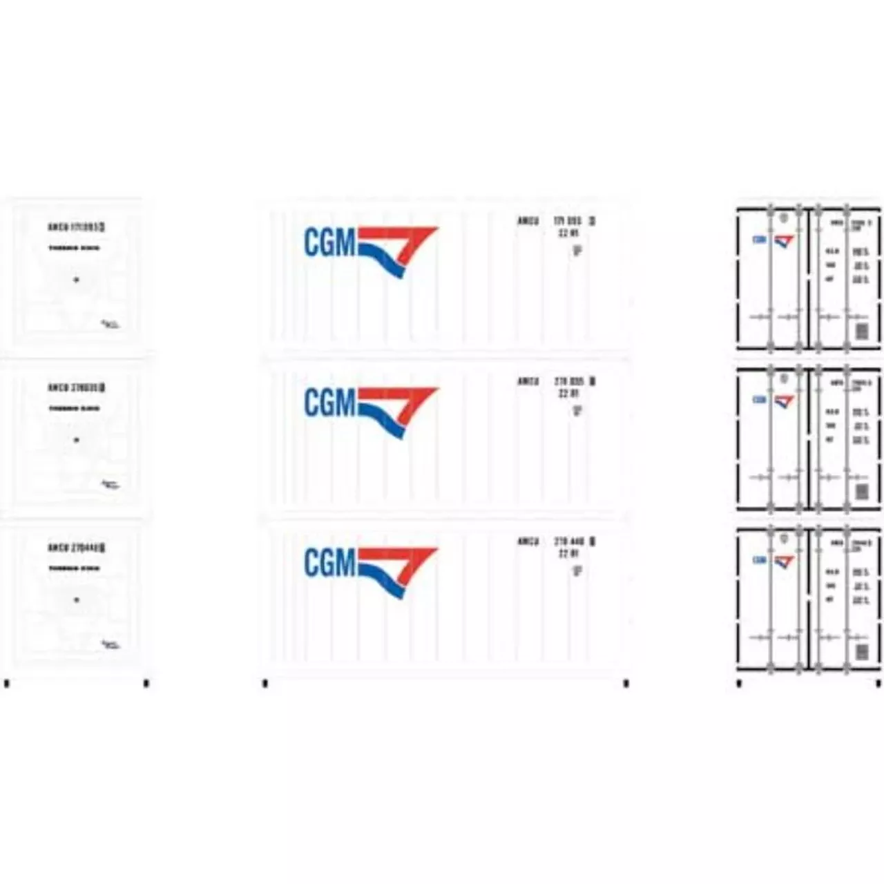 Athearn 17731 – 20′ Reefer Container X3 CGM – N Scale