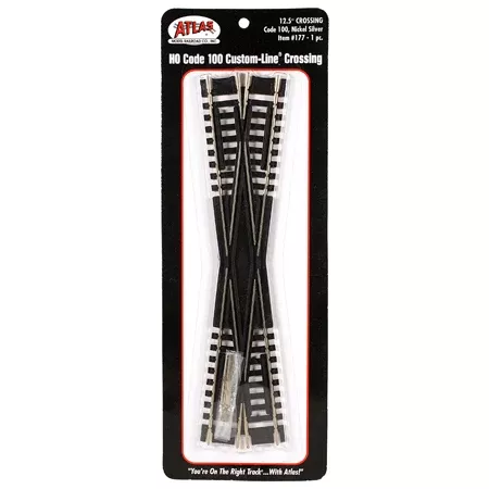 Atlas 177 HO Scale Code 100 Track 12.5 Degree Custom-Line Crossing
