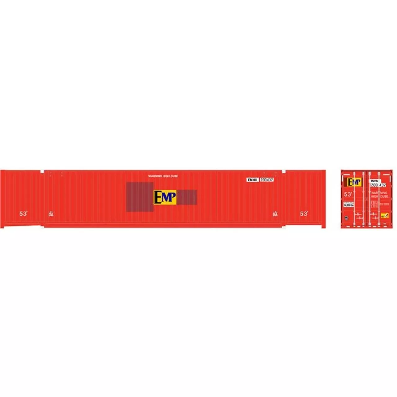 Atlas 50005948 – 53′ Containers – EMP (Ex-HUB) Set #1 EMP 200437, 200456, 200471 – N Scale
