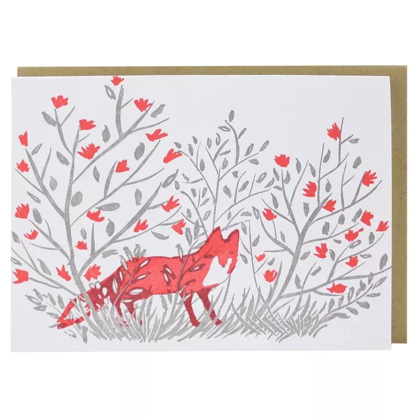 Card Fox In Forest