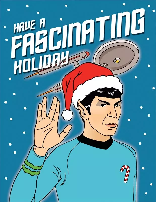 Card Spock Star Trek Holiday Christmas