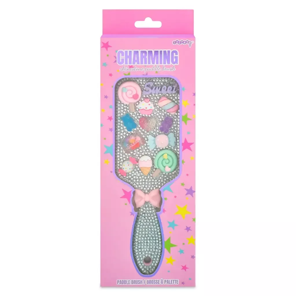 Charming Rhinestone Paddle Brush