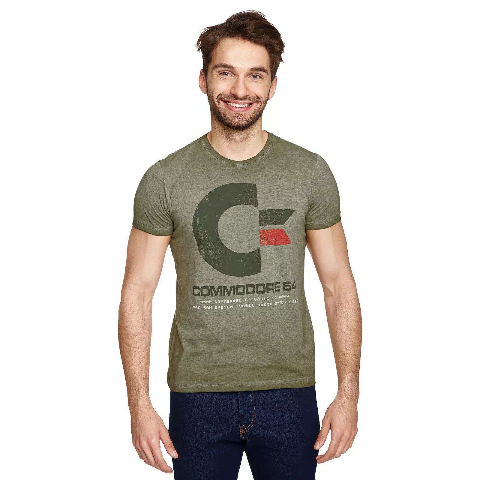 Commodore 64 - Vintage Logo T-Shirt Olive