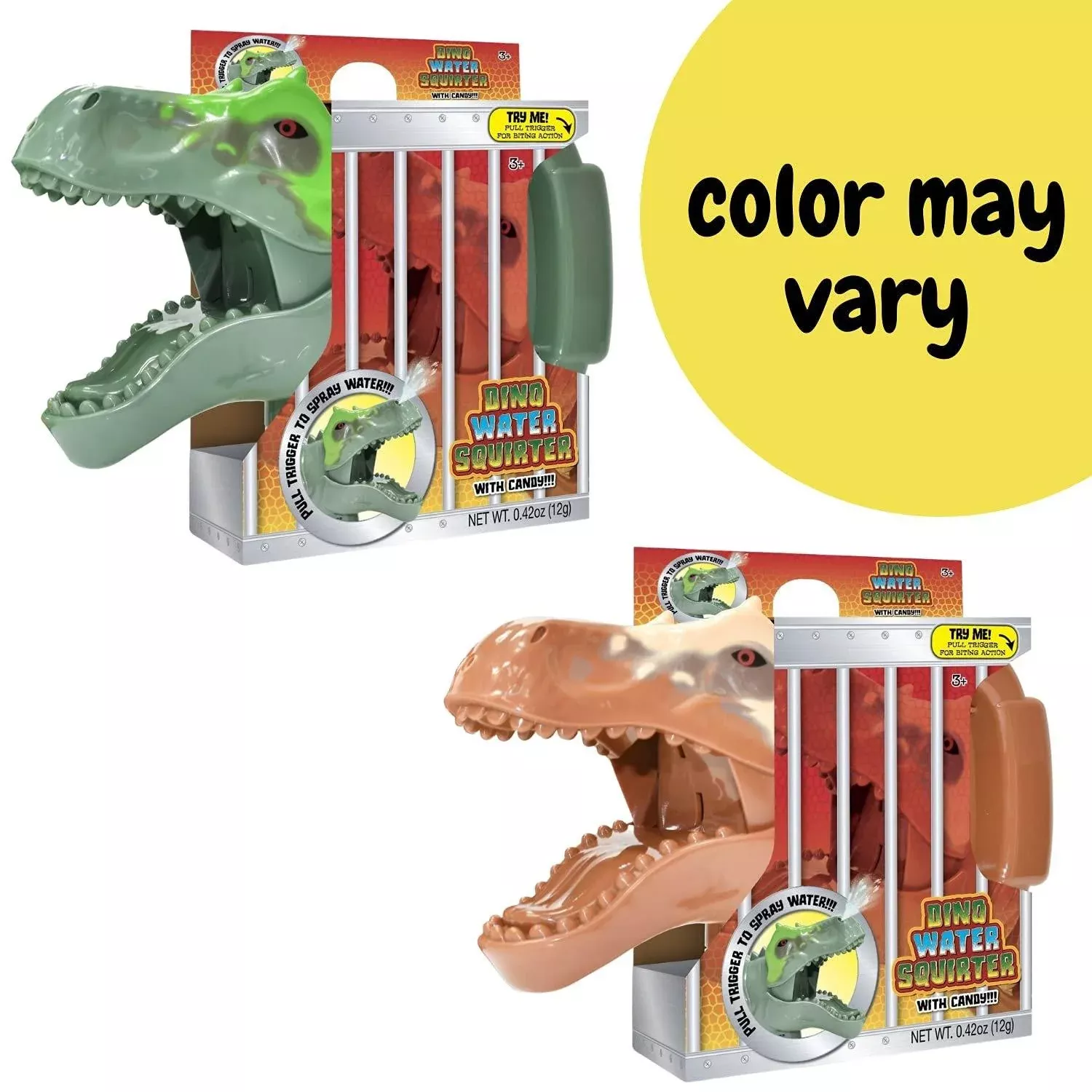 Dinosaur Head Water Squirter with Candy
