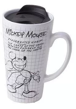 Disney Mickey Mouse Sketchbook White Ceramic Travel Mug