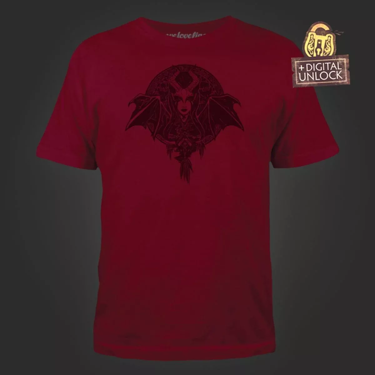 DOTA 2 Queen Of Pain Inked Cardinal Tee with Digital Unlock Code