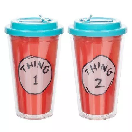 Dr. Seuss Thing 1 & Thing 2 16 oz. Flip Straw Cup- Single Cup