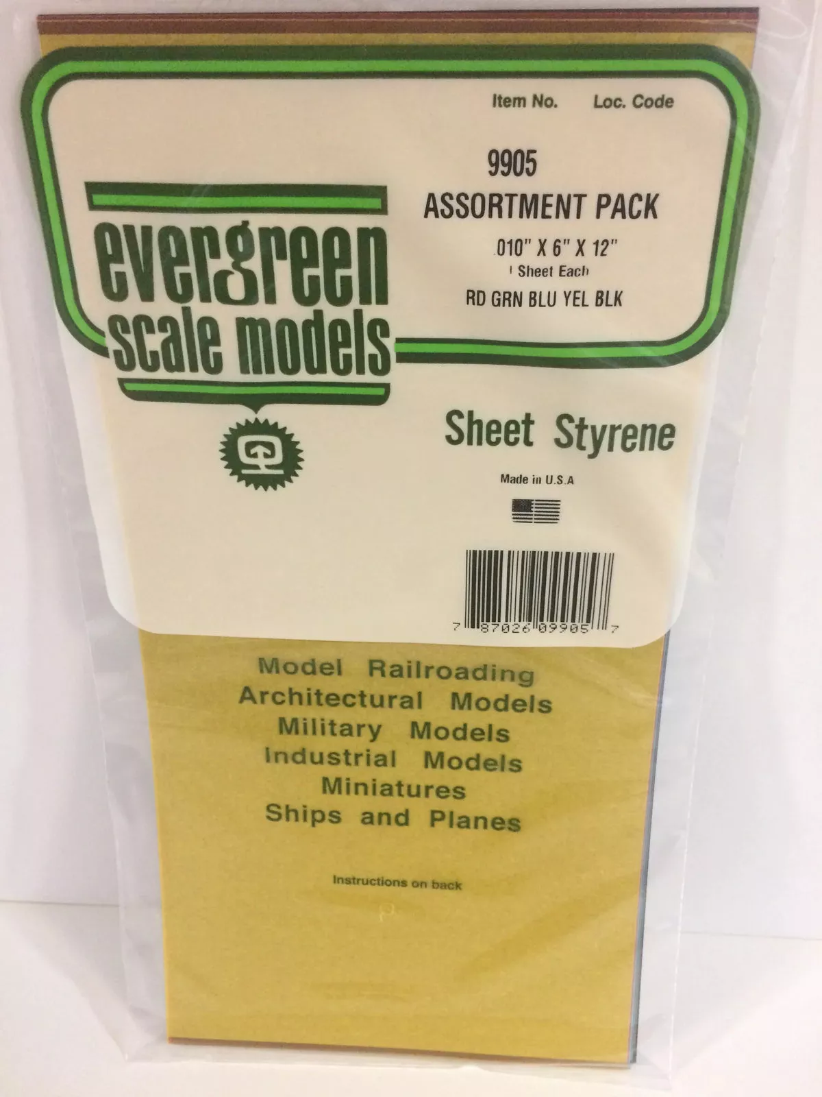 Evergreen Scale Models 9905 Assortment Transparent Sheet Styrenes Set, 6 X 12 X .010