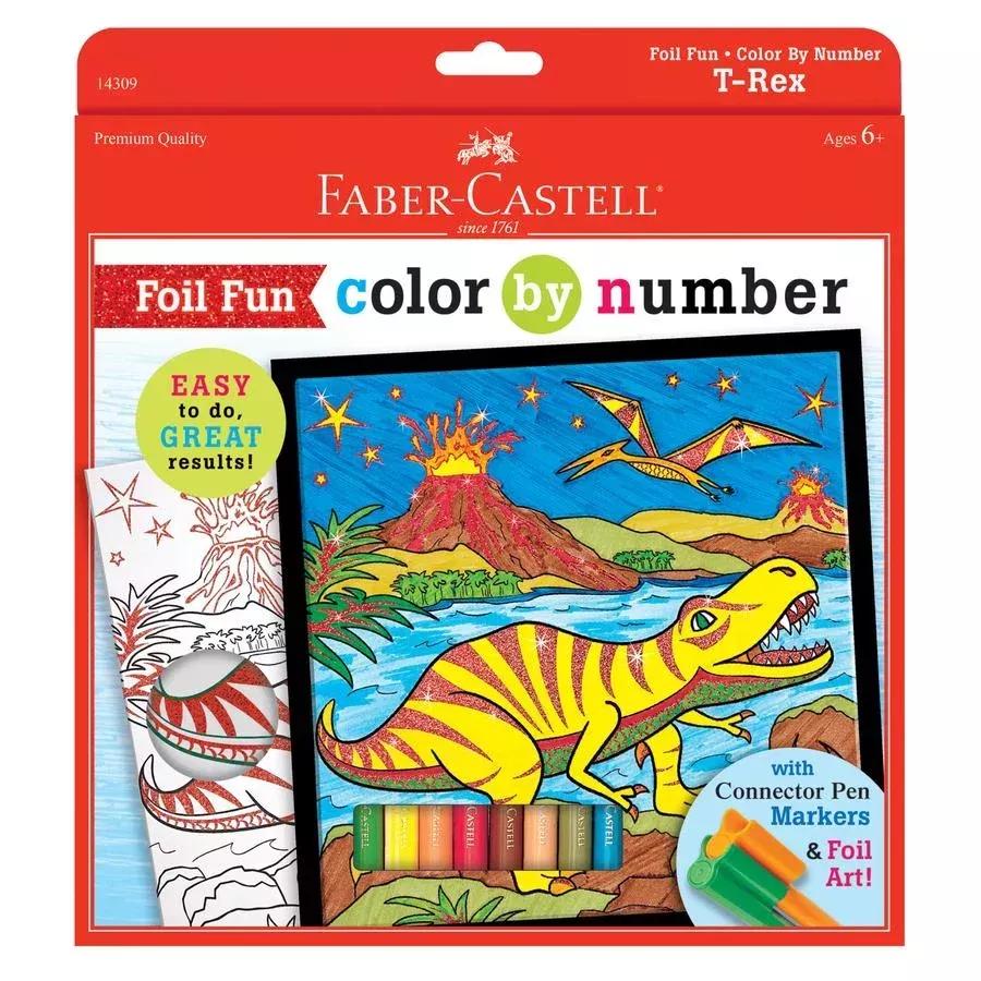 Foil Fun Color by Number - T-Rex