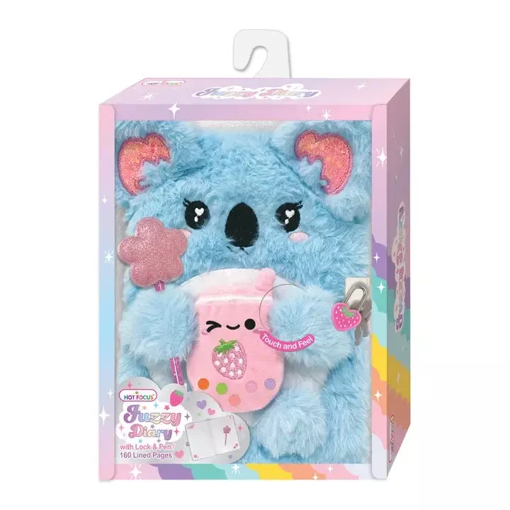 Fuzzy Diary With Lock & Keys Koala