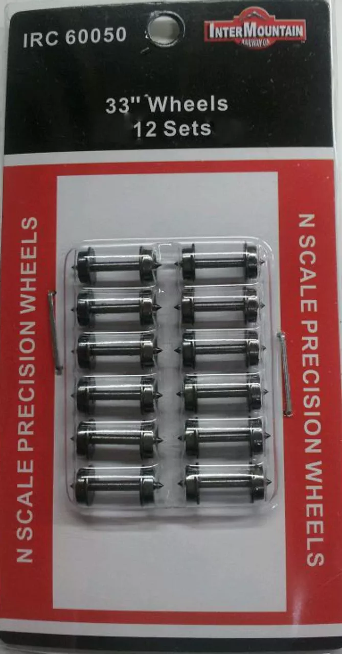 Intermountain 60050 – 33″ Precision Wheels (12 Axles) – N Scale