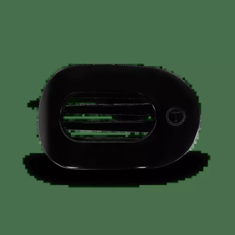 Jet Black Medium Flat Round Hair Clip