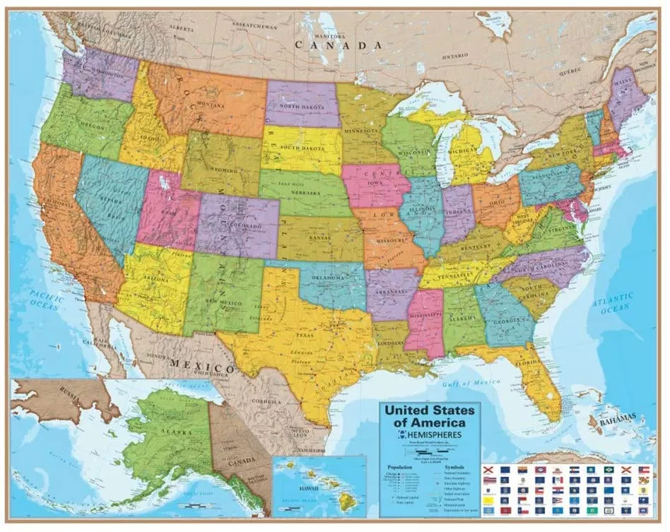 Laminated US Map