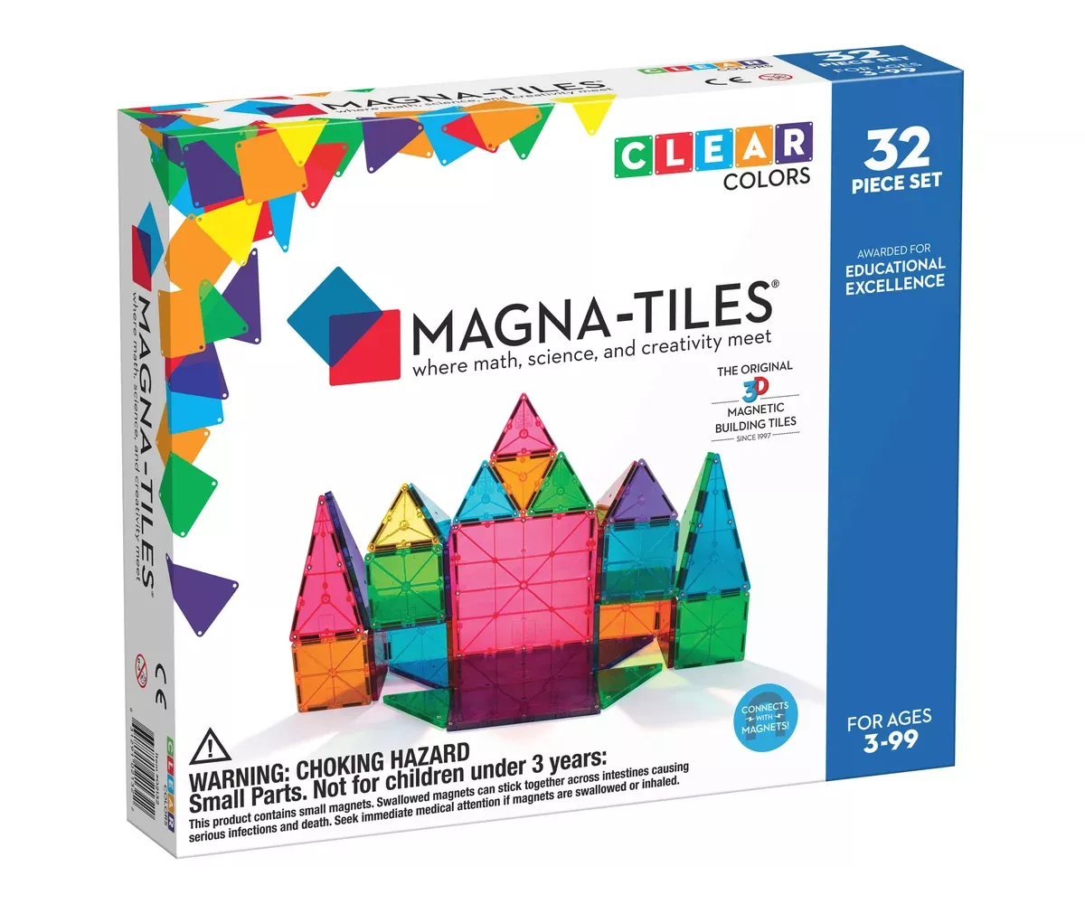 Magna-Tiles Clear Colors 32-Piece Set