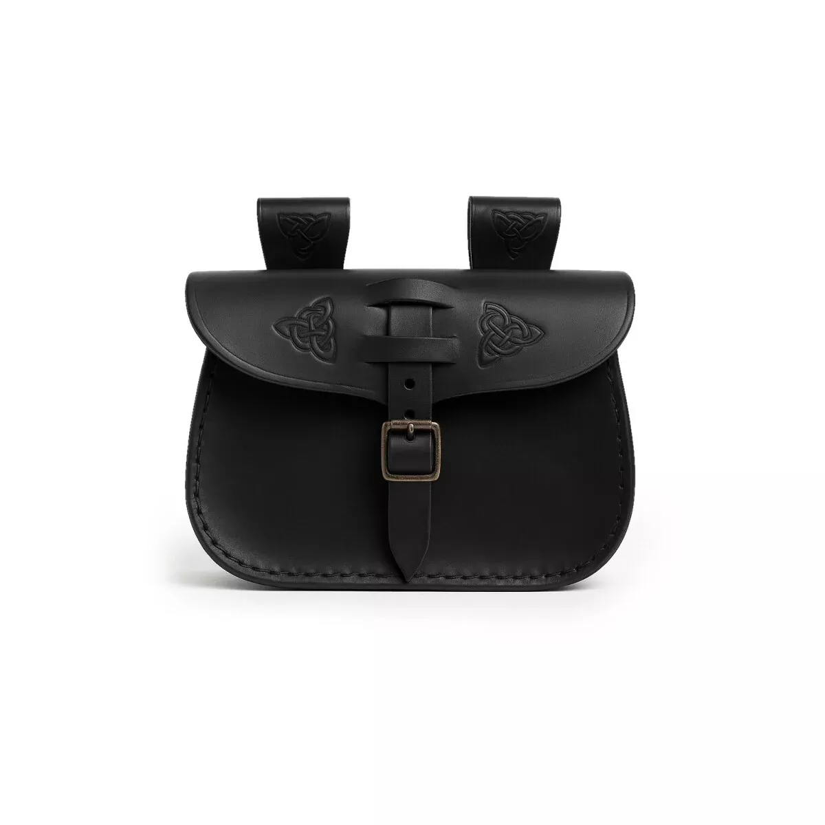 Medieval Belt Pouch Alba with Embossing Black