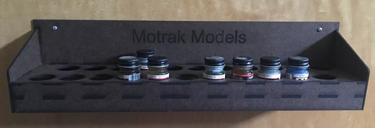 Motrak Models 85012 – Paint Rack – Model Master/Floquil, Holds 22 1/2oz Bottles – Multi Scale Kit