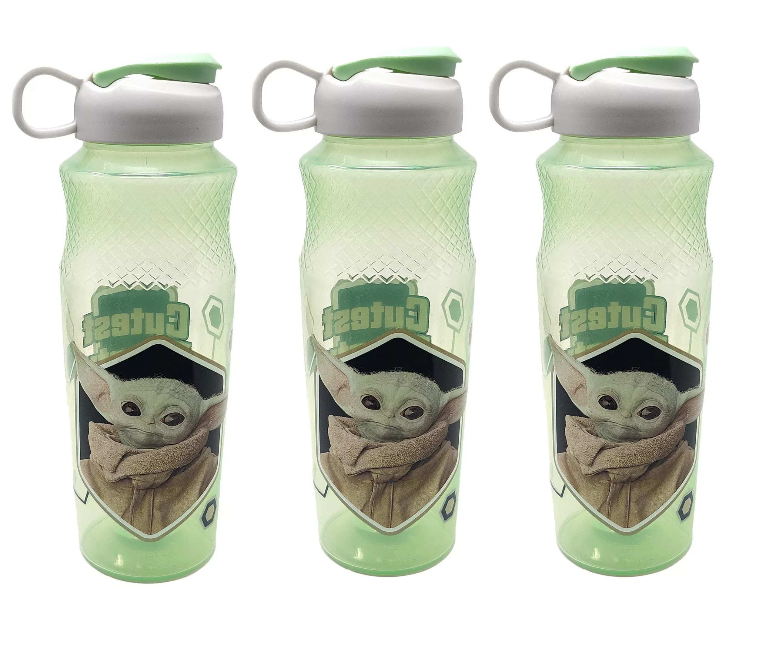 [PACK OF 3] Star Wars Mandalorian Child Baby Yoda "Cutest Bounty in The Galaxy" Water Bottle