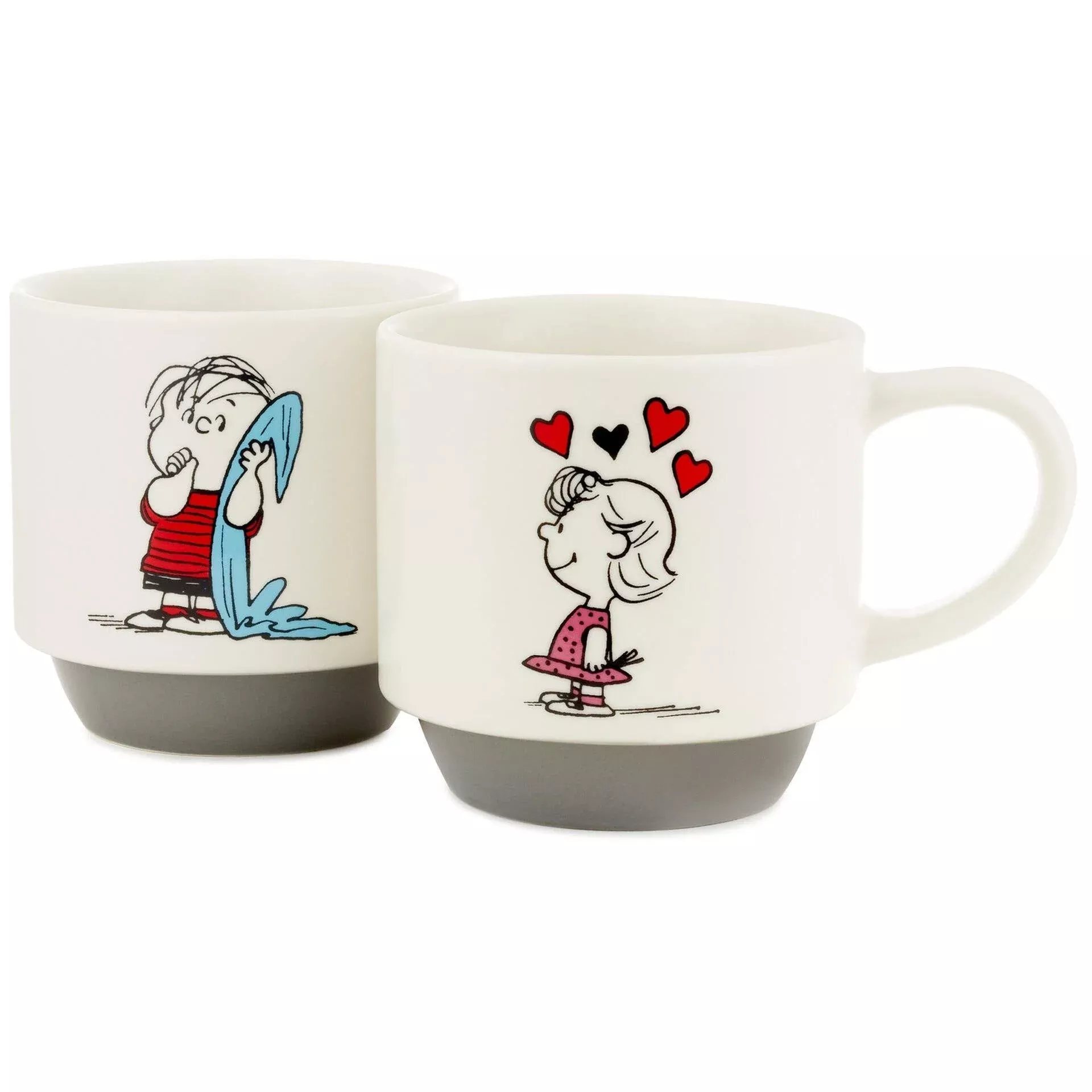 Peanuts Linus and Sally Roses Are Red Stacking Mugs, Set of 2