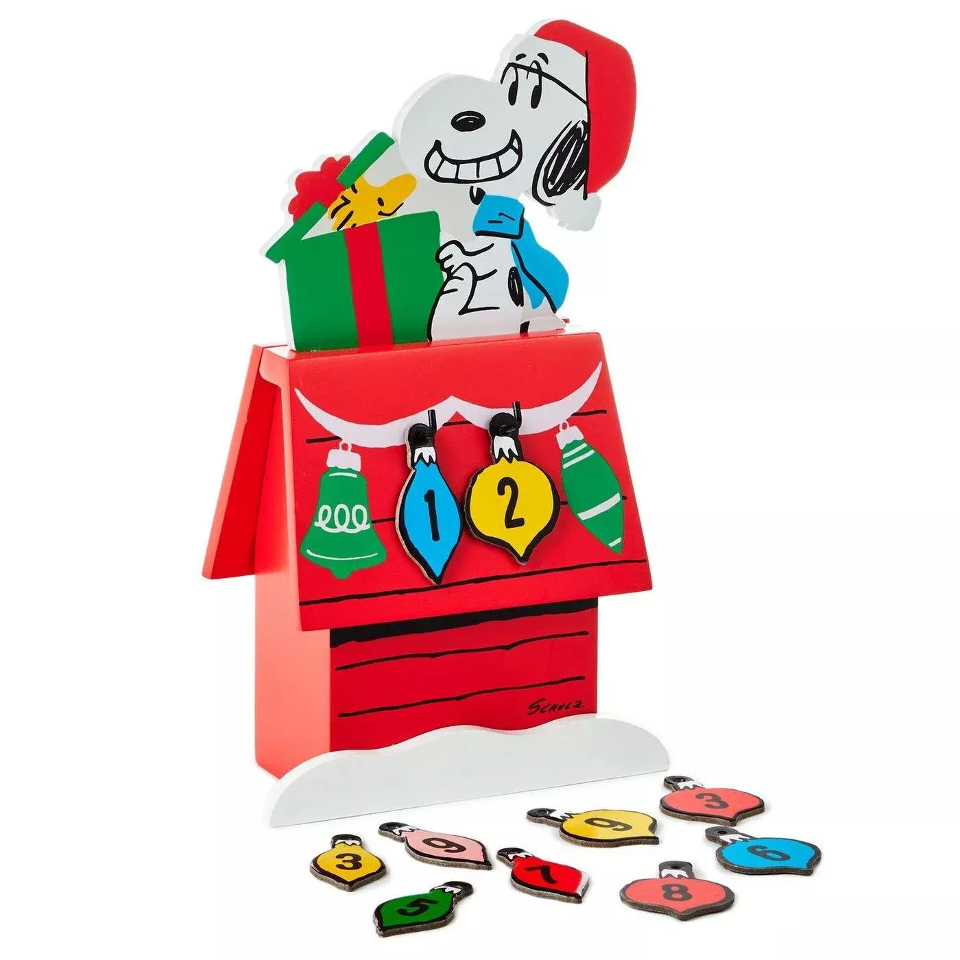 peanuts Snoopy on Doghouse Christmas Countdown Calendar
