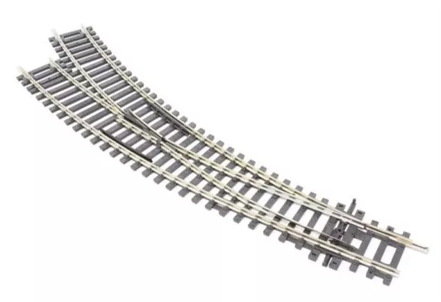 Peco Setrack ST-244 HO Scale Code 100 Track Curved Insulfrog Double Radius Right-Hand Turnout