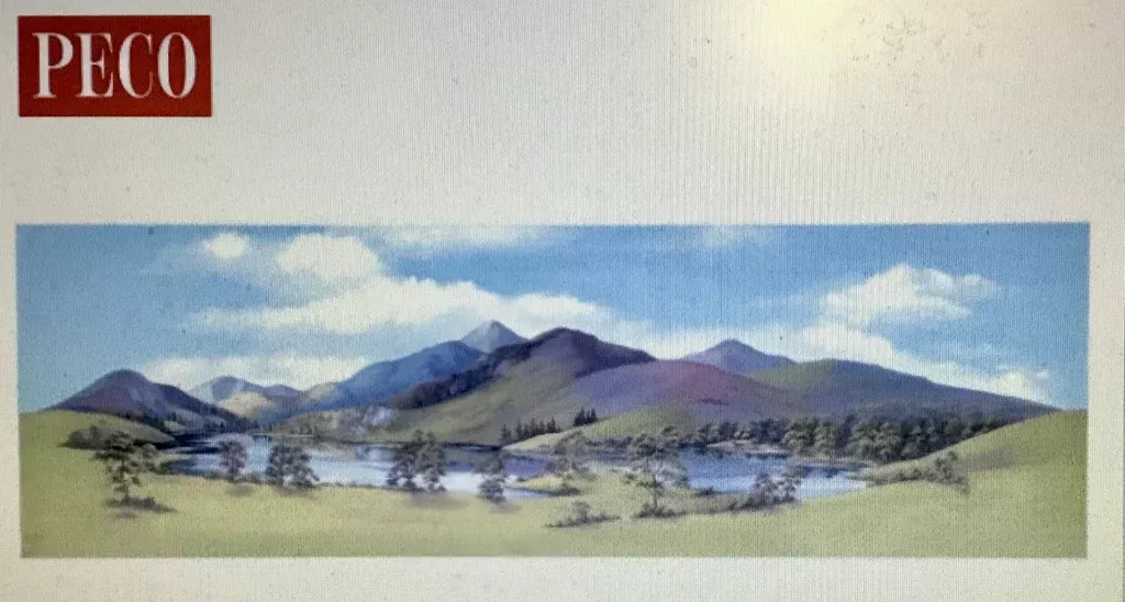 Peco : SK-11 Large Mountain Lake Back scene - Back Drop.
