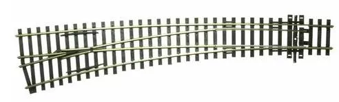 Peco : SL-E87 HO CODE 100 LARGE RADIUS CURVED LEFT HAND ELECTROFROG POINT.
