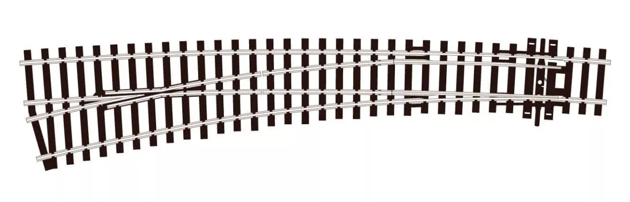 Peco Streamline SL-87 HO Scale Code 100 Track Electrofrog Curved Insulfrog Double Radius Left-Hand Turnout