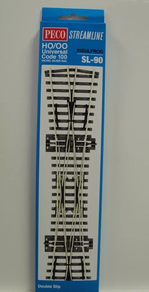 Peco Streamline SL-90 HO Scale Code 100 Track Insulfrog Double Slip Switch