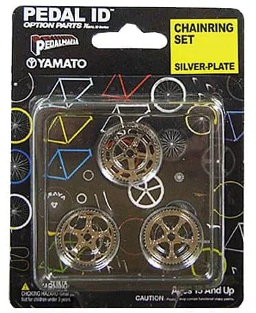 Pedal Id 1:9 Scale Bicycle: Chain Ring Set: Silver Plate