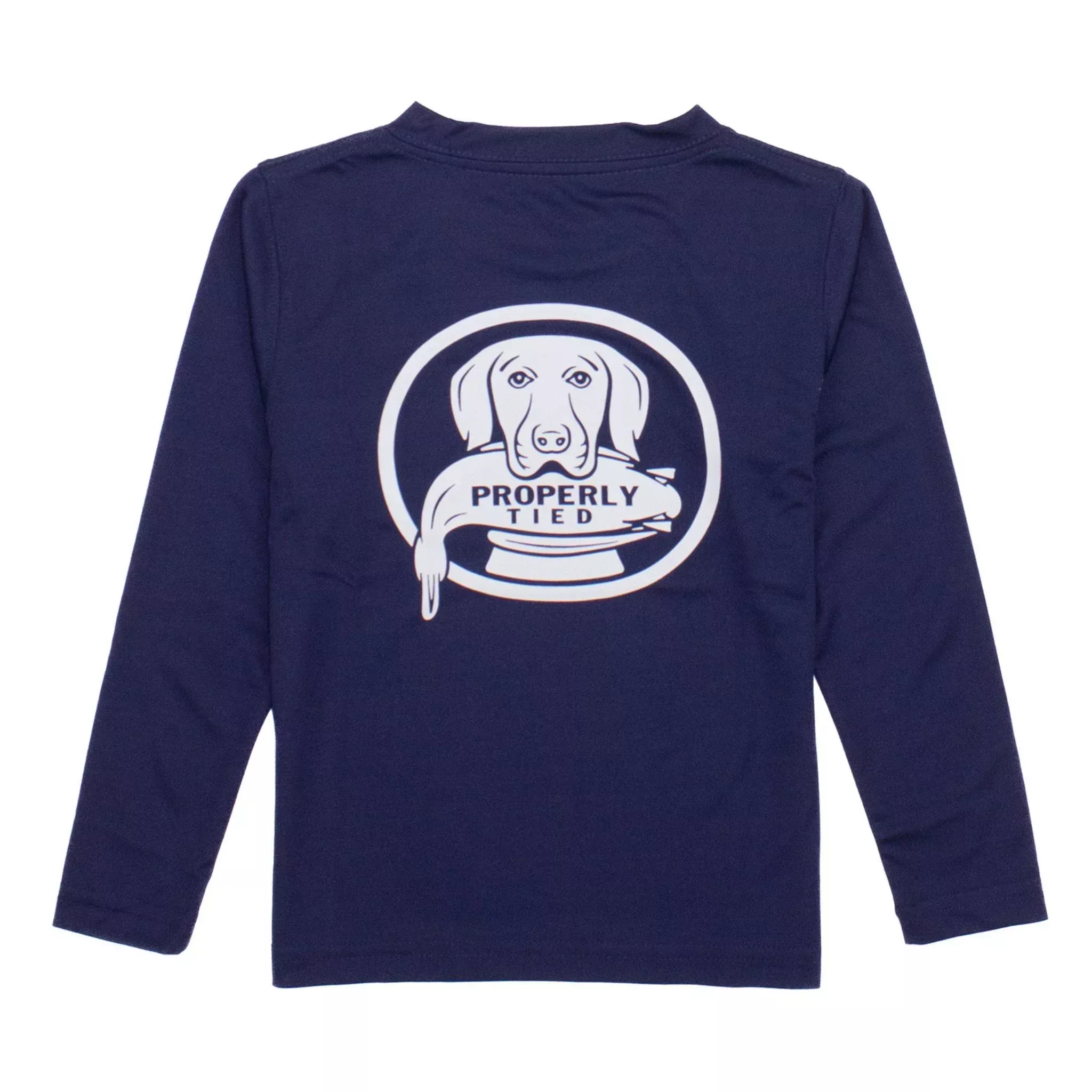 Properly Tied L/S Retriever Navy Performance Tee