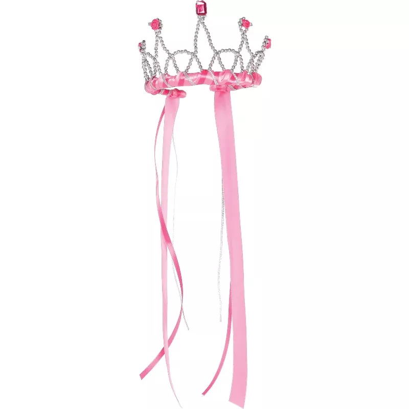 Ribbon Tiara - Dark Pink