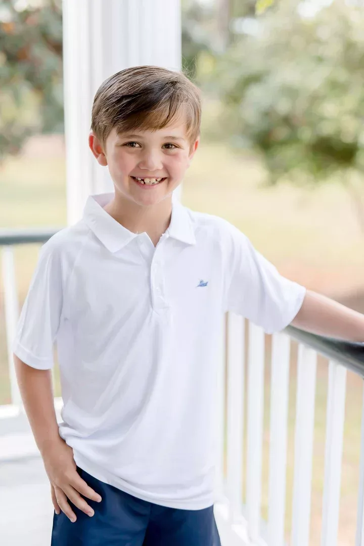 Southbound Solid White Dri-Fit Polo Shirt