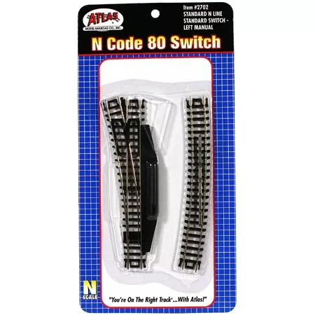 Standard Switch Manual Left Hand N Scale Code 80 150-2702