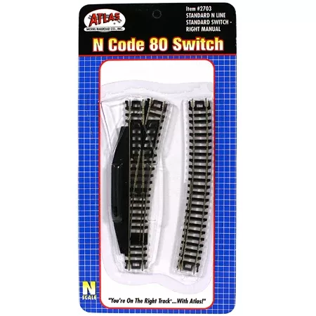 Standard Switch Manual Right Hand N Scale Code 80