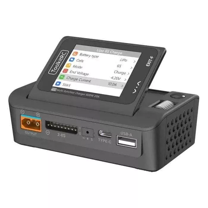 ToolkitRC M9 600W 20A 2-8S DC Multifunctional Charger w/65W USB-C Power Supply