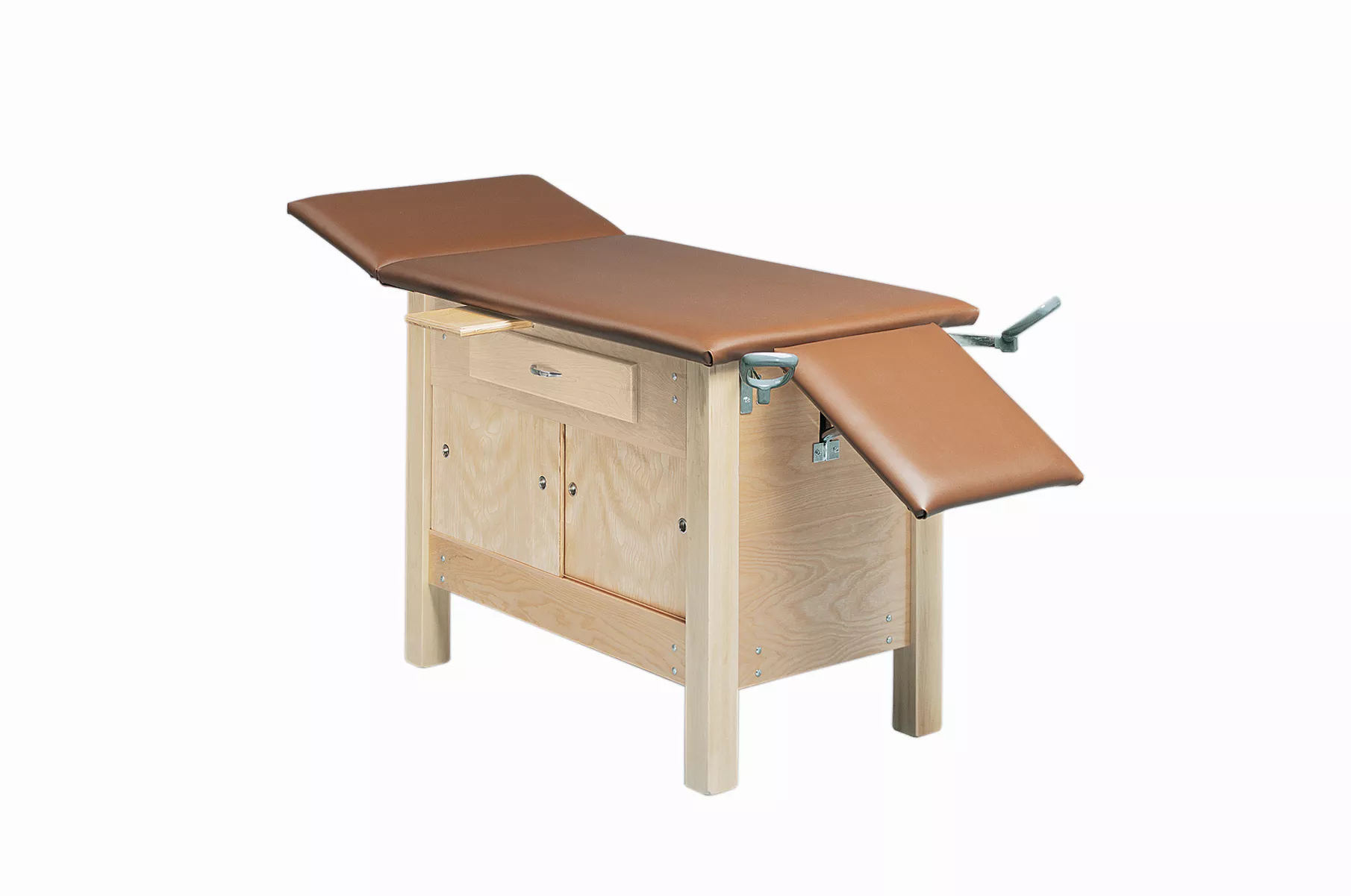 wooden exam table – enclosures upholstered 72 L x 24 W x 30 H 3-section